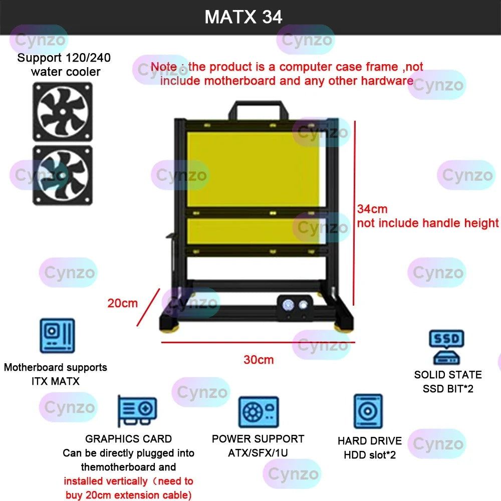 DIY  Gamer Cabinet ITX MATX ATX Open Computer Case Frame Aluminum Alloy Desktop Portable PC Rack DIY Personalized Chassis