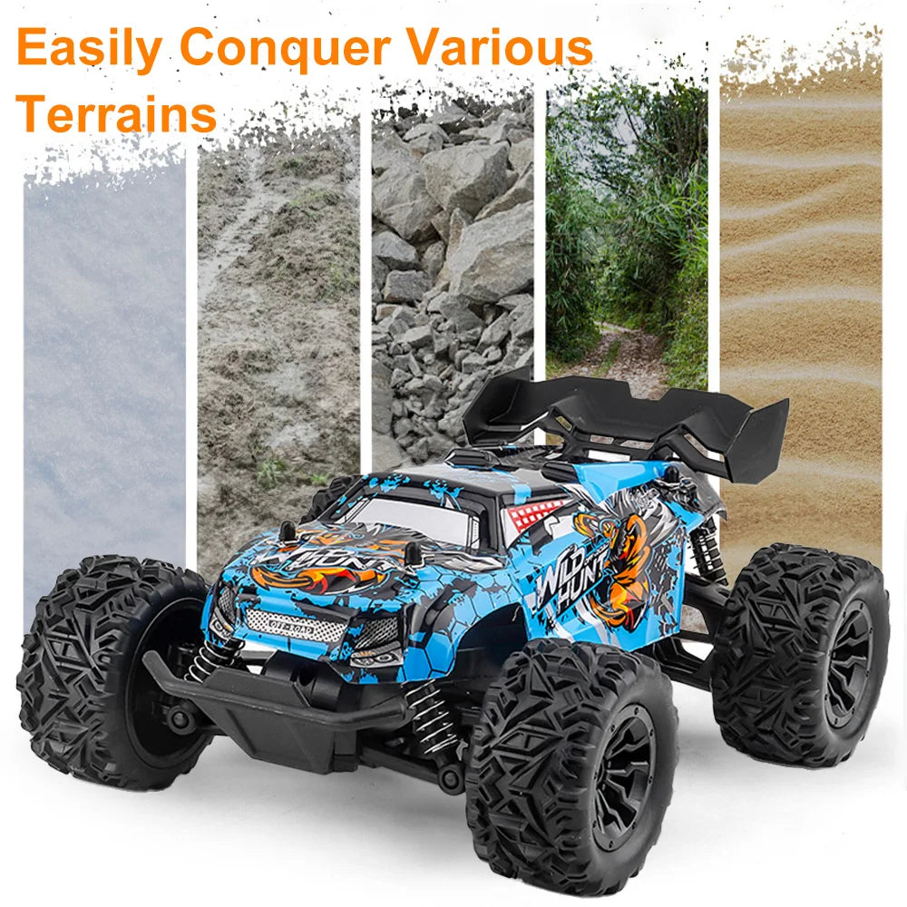 RC Off-road Car Toy 2.4G High Speed Remote Control 1:14  Bigfoot Climbing Model Car Shock Absorber With led light.