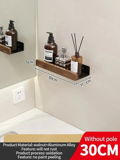 Holz Aluminium Material Badezimmer Regal Organizer Eckregal Shampoo Lagerregal Dusche Wandregal Badezimmer Organizer