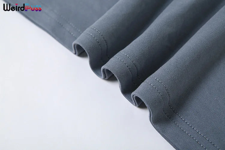 Weird Puss Irregular Knot Women 2 Piece Sets Stretch Casual Short Sleeve Tank Tops+Flare Pants Matching Outfits Slim Streetwear.