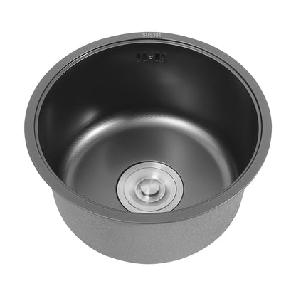 Rundes Küchenspüle aus Edelstahl 304, hitzebeständiges Küchenspüle, Einzelbecken, schnelle Entwässerung zum Geschirrspülen von Gemüse
