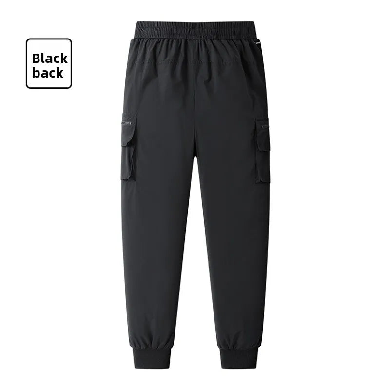 CHUJIE Men's autumn and winter new down jacket pants, men's mountain outdoor work pants, graphene heating thickened warm pants.