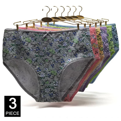 Panties Plus Size Cotton Underwear Women Briefs Woman Knickers Lady Lingerie Girl intimate Large 3 Pieces/Lot.