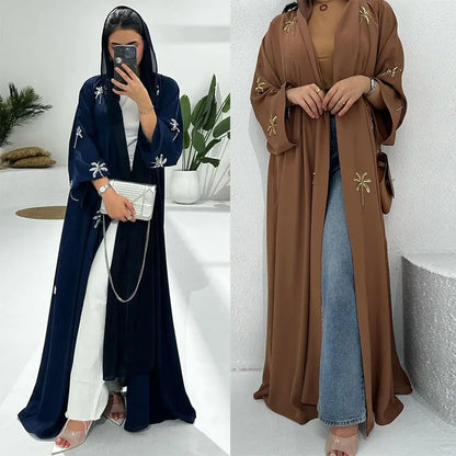 Mode Dubai Abayas für Frauen Stickerei Muslimischen Kleid Türkei Kaftan Islam Kleidung Kebaya Kaftan Marocain Femme Robe Jalabiya.
