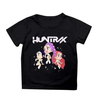 Kpop Demon Hunters Children's Clothing Short Sleeve T-shirt Cute Kpop Demon Hunters Tiger Harajuku Tshirt for Boys Girls.