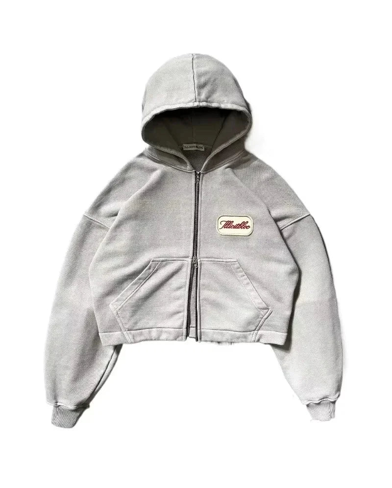 Y2K Fashion New Letter Embroidery Patch Loose Hooded Sweater Women Street Vintage Hip Hop Harajuku Leisure Couple Sports Hoodies.