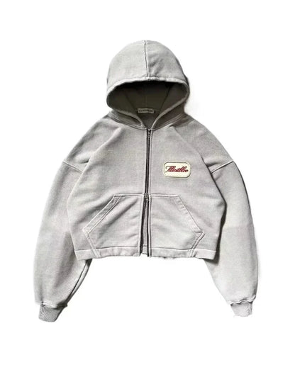 Y2K Fashion New Letter Embroidery Patch Loose Hooded Sweater Women Street Vintage Hip Hop Harajuku Leisure Couple Sports Hoodies.