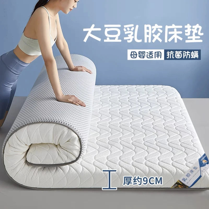 Matratze aus Sojabohnenfaser, Bodenmatte, faltbar, Tatami-Matte mit langsamer Rückfederung, 4/7 cm Dicke, King Twin, Queen-Size-Latex-Schwammbettprodukt