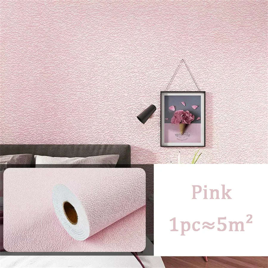 10 m 3D verdickte selbstklebende Tapete Leinen schlicht Kieselalgen Schlamm Wandaufkleber Farbe Dekor Renovierung Antikollision Home Decor