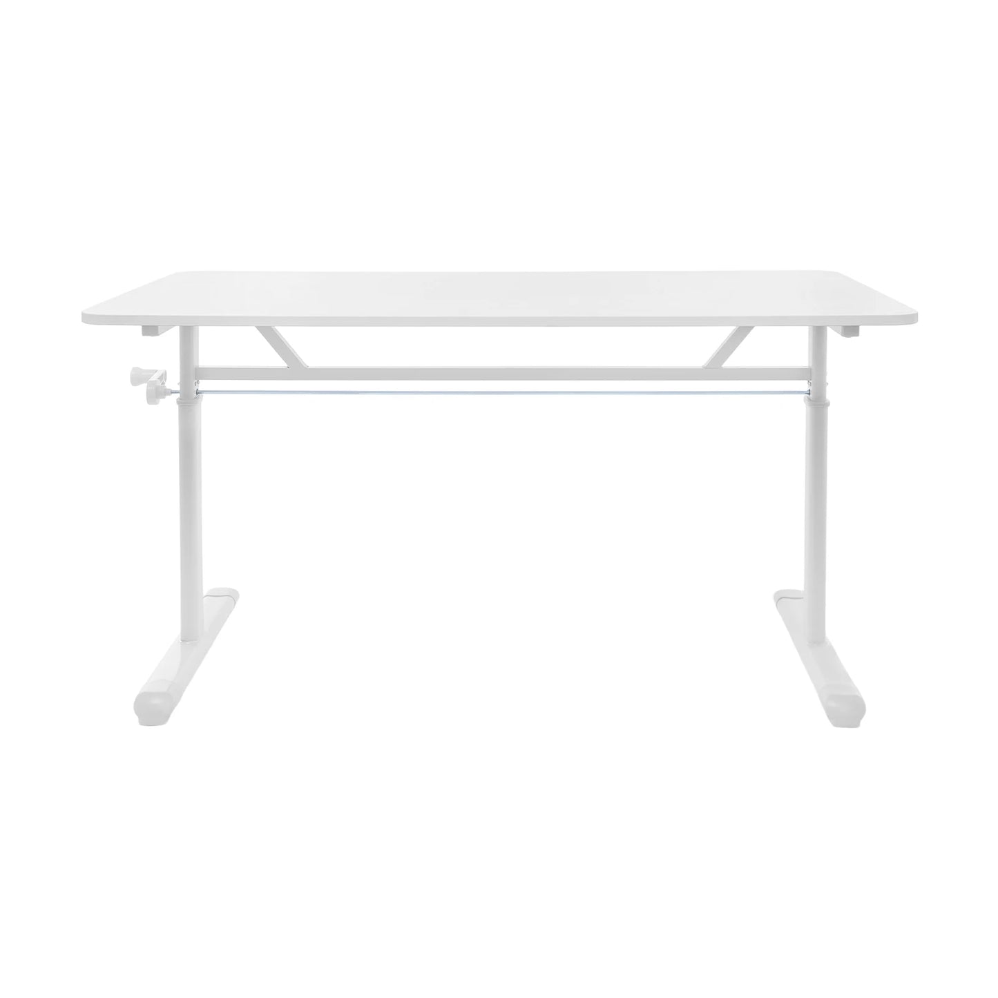 Höhenverstellbarer Schreibtisch, Heimbüro, Schreibtisch, manuell höhenverstellbarer Stehschreibtisch, weiß, 65–90 cm, höhenverstellbar