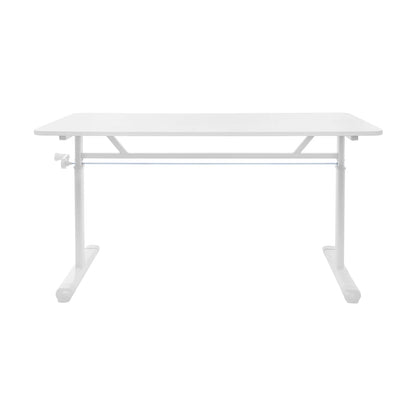 Höhenverstellbarer Schreibtisch, Heimbüro, Schreibtisch, manuell höhenverstellbarer Stehschreibtisch, weiß, 65–90 cm, höhenverstellbar