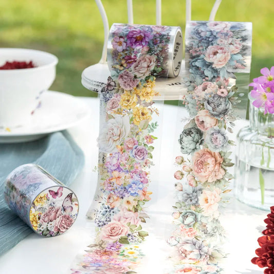 50mm*2m PET Natural Plant Flowers tape Sticker Decorative collage Adhesive Diy Scrapbooking hand made Masking tape.