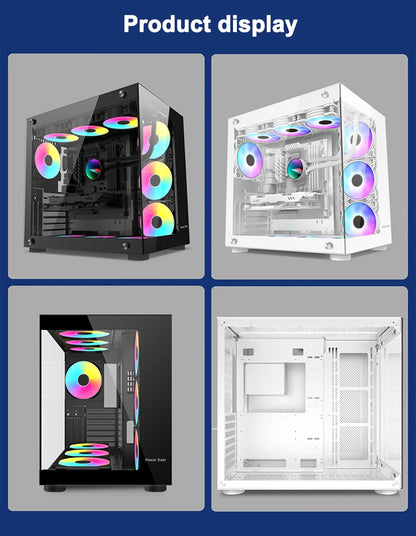 Power Train Seaview Dream MATX ITX Computer Case Panoramic Tempered Glass Side Transparency Without Pillars ATX Desktop Chassis