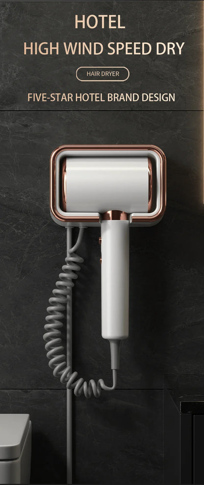 220V Hotel Wall Mounted Hair Dryer Hotel Non punching Negative Ion Hair Protection Cold and Hot Air High Power Hair Dryer