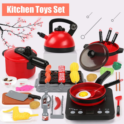 Kitchen Toys Set For Kid Girl Cooking Toy Baby Cutting Fruit Cooking Kitchen Utensils Children Simulation Education Pretend Play.