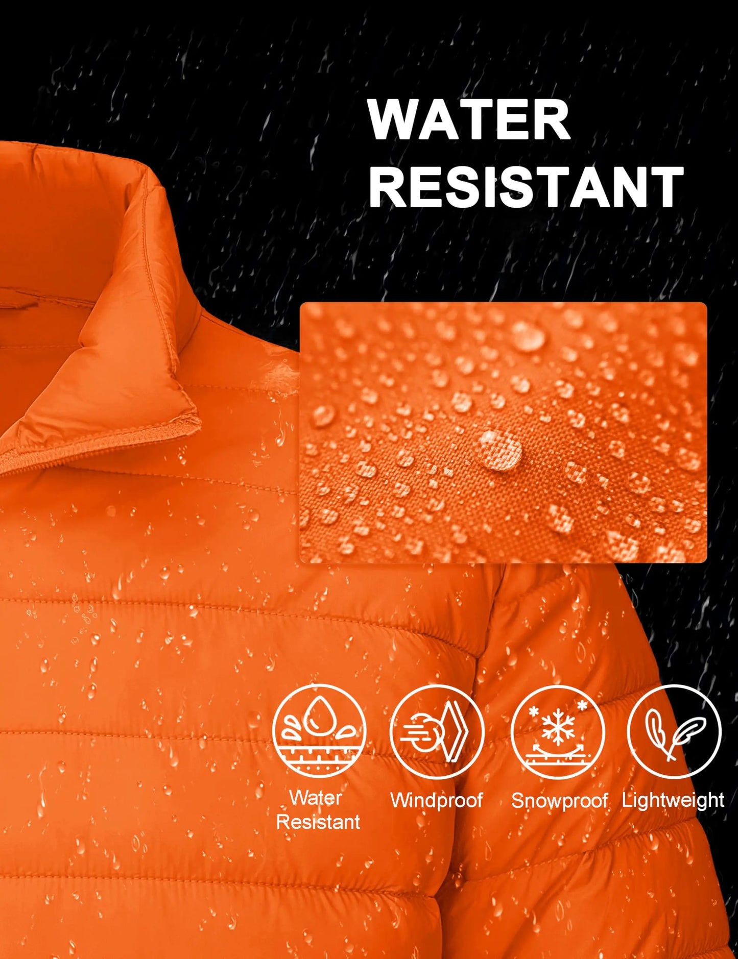 TACVASEN Stand Collar Lightweight Puffer Jackets Mens Quilted Jacket Water Resistant Ripstop Down Insulated Windbreaker Coats.