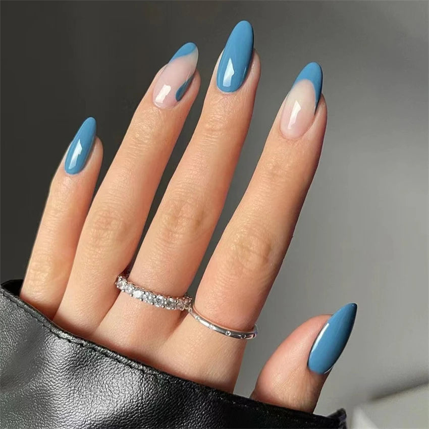 24Pcs Manicure Wearable Fake Nails Ballerina Removable Coffin Fake Nails Finished Women Girls Almond False Nails Art Decoration.