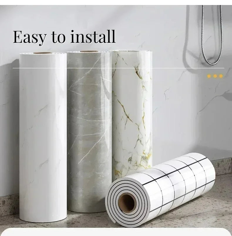 Marble Peel and Stick Wall Panels Removable Self-Adhesive Wallpaper for Kitchen Bathrooms Showers and Flooring Living Room Decor