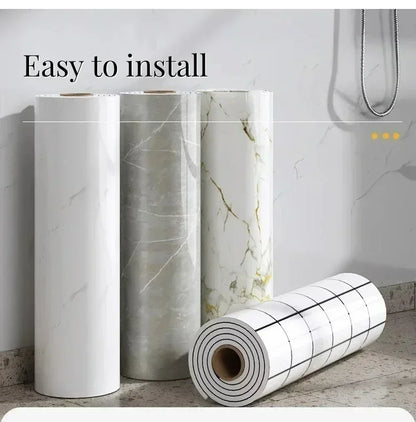 Marble Peel and Stick Wall Panels Removable Self-Adhesive Wallpaper for Kitchen Bathrooms Showers and Flooring Living Room Decor