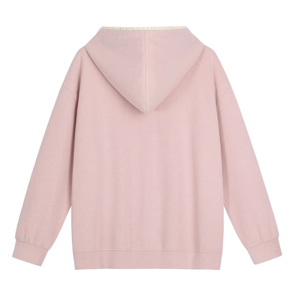 GIBSIE Plus Size Kängurutasche Kordelzug Hoodies Damen Herbst und Winter Kapuze Langarm bedruckt lose Sweatshirt Tops.