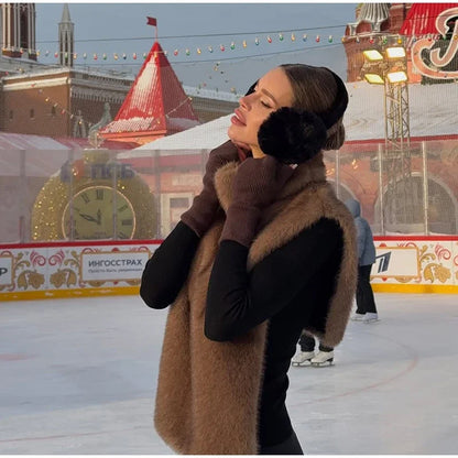 Schwarz Luxus Faux Pelzmantel Frauen Mode Oansatz Langarm Flauschigen Lose Jacke 2025, Winter Dame Verdicken Warme Straße Outwear