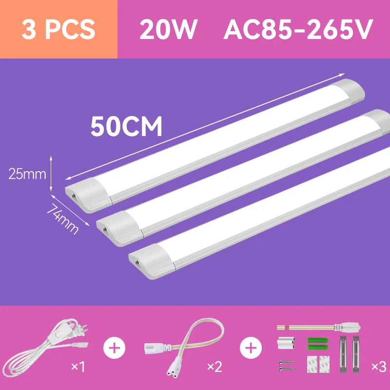 Dimmable Led Light Tube with Remote`Control Home 110-220V Ceiling Fixture LED Light Bar for Kitchen Garage Bedroom Cabinet light.