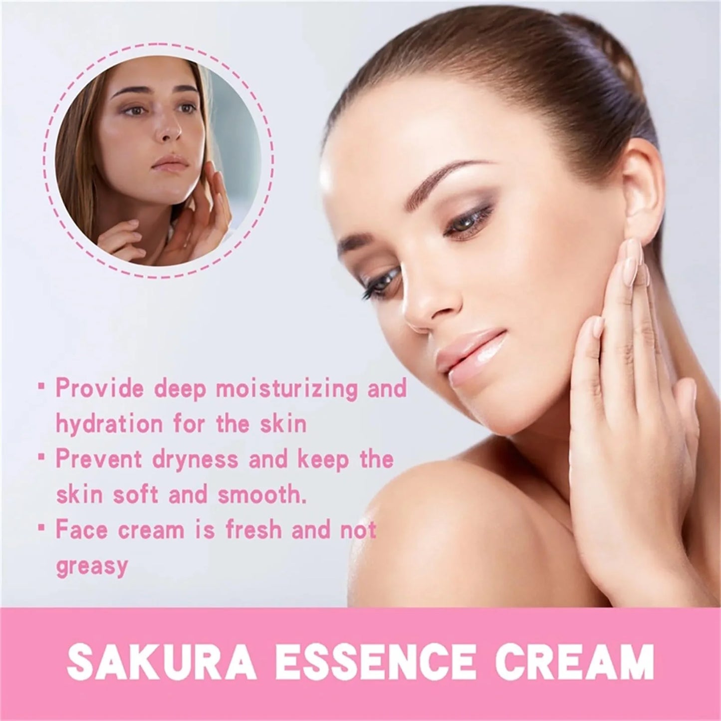 Japan Sakura Essence Cream, Sakura Tone Up Cream with Hyaluronic Acid,.