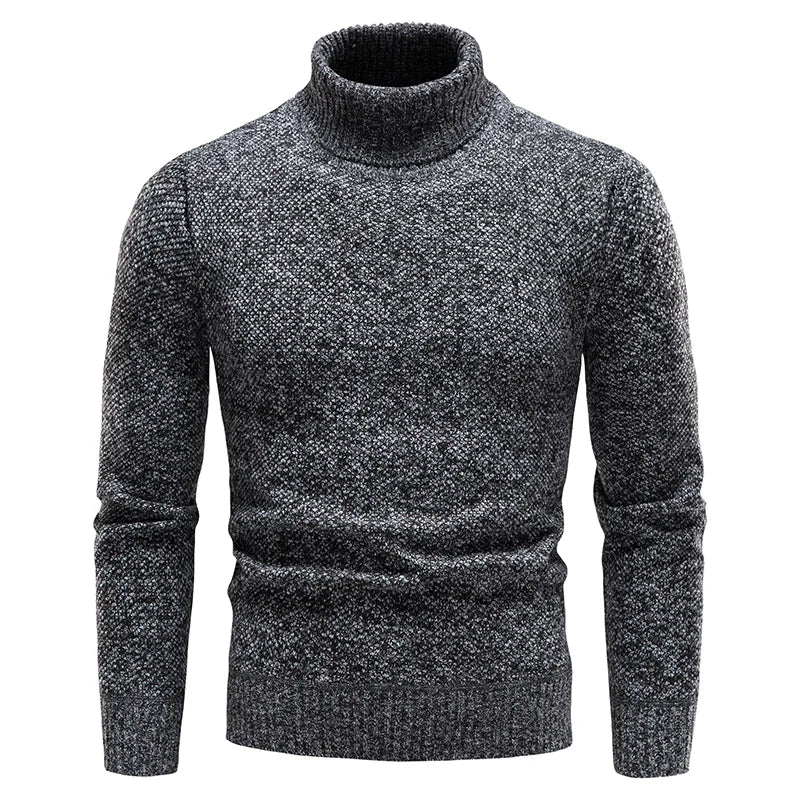 Autumn Winter Fleece Sweater Men Thicker Turtleneck Warm Pullover Slim Fit Man Clothes Luxury Brand Black Brown Jumpers Elastic.