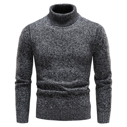 Autumn Winter Fleece Sweater Men Thicker Turtleneck Warm Pullover Slim Fit Man Clothes Luxury Brand Black Brown Jumpers Elastic.