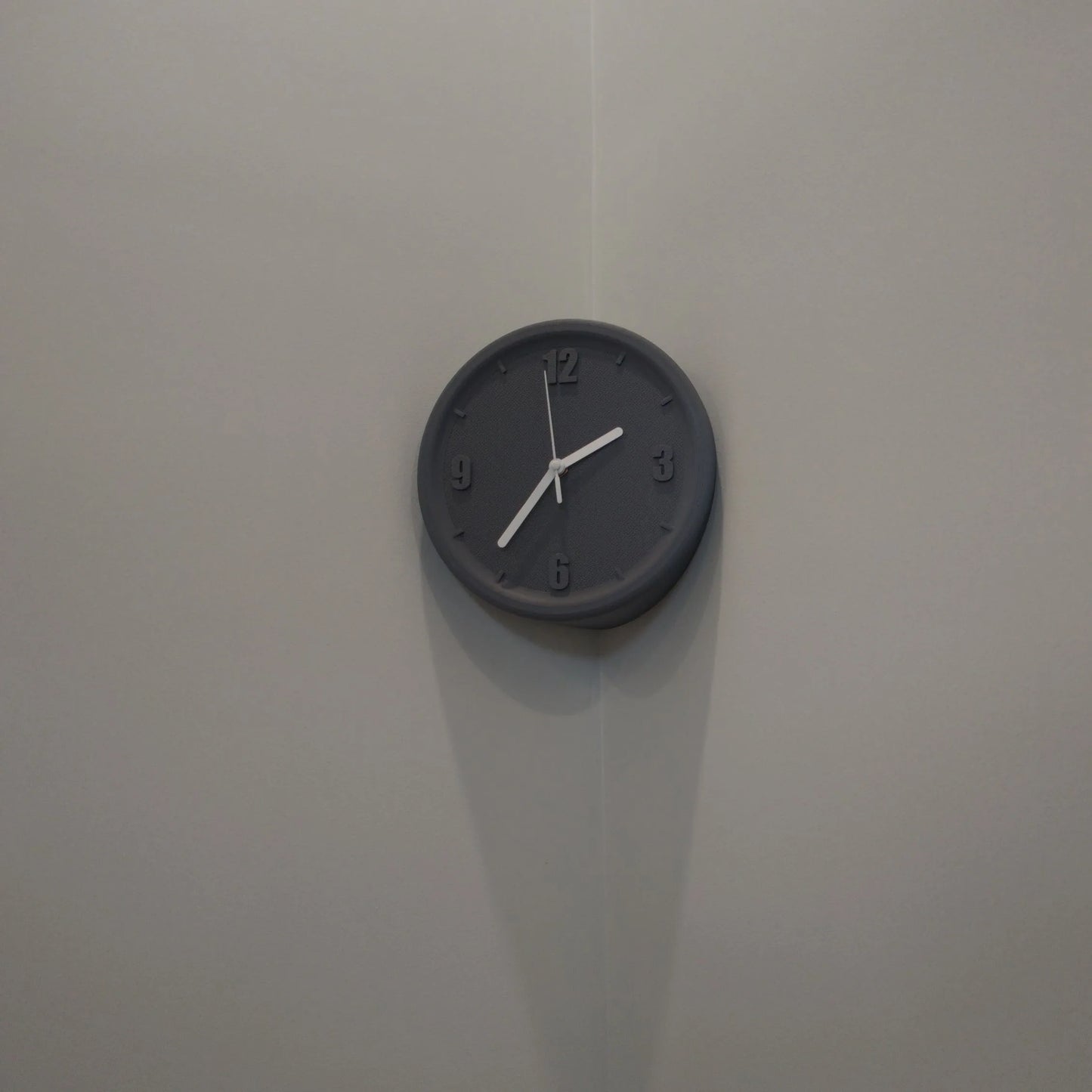 3D-Druck Eckwanduhr ohne Perforationen Einfache stille Wanduhr DIY Malkunst Dekoration Kleine Raumdekoration