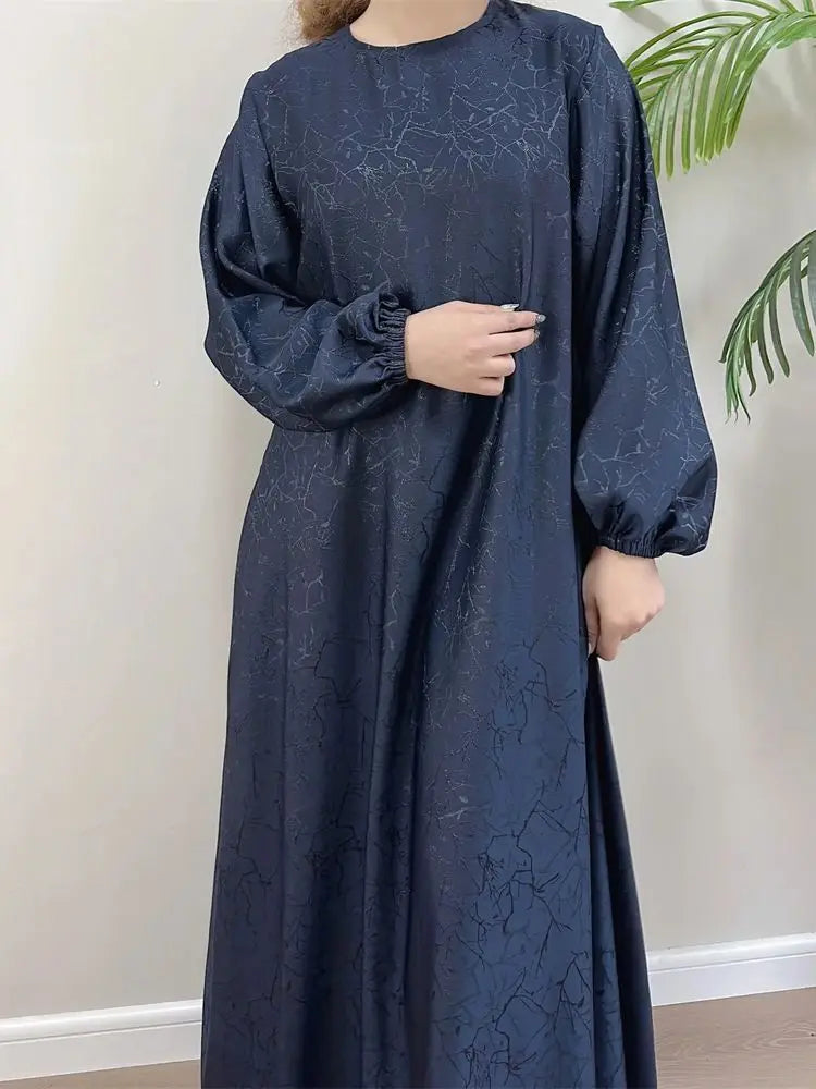 Ramadan Eid Satin Dubai Long Modest Dress Abaya Damen Islam Muslim Kaftan African Dresses For Women Kebaya Robe Femme Musulmane.