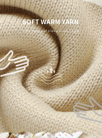 Winter Baby Jungen Strampler Kleidung Beige Rundhals Volle Hülse Gestrickte Neugeborenen Pullover Overalls Einteilige Kleinkind Outfits.