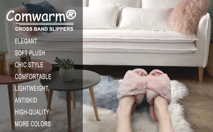 Litfun Fashion Fur Slippers For Women Winter Soft Bottom Cozy Fur Flip Flops Female Indoor Home Fluffy Short Plush Fuzzy Slides.