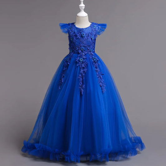 2025 Mädchen-Partykleider für Kinder, Mädchenkleider, Stickerei, Leistung, Junior-Kleid, Hochzeit, Abend, Abschlussball, Urlaub, Rock, Kostüm