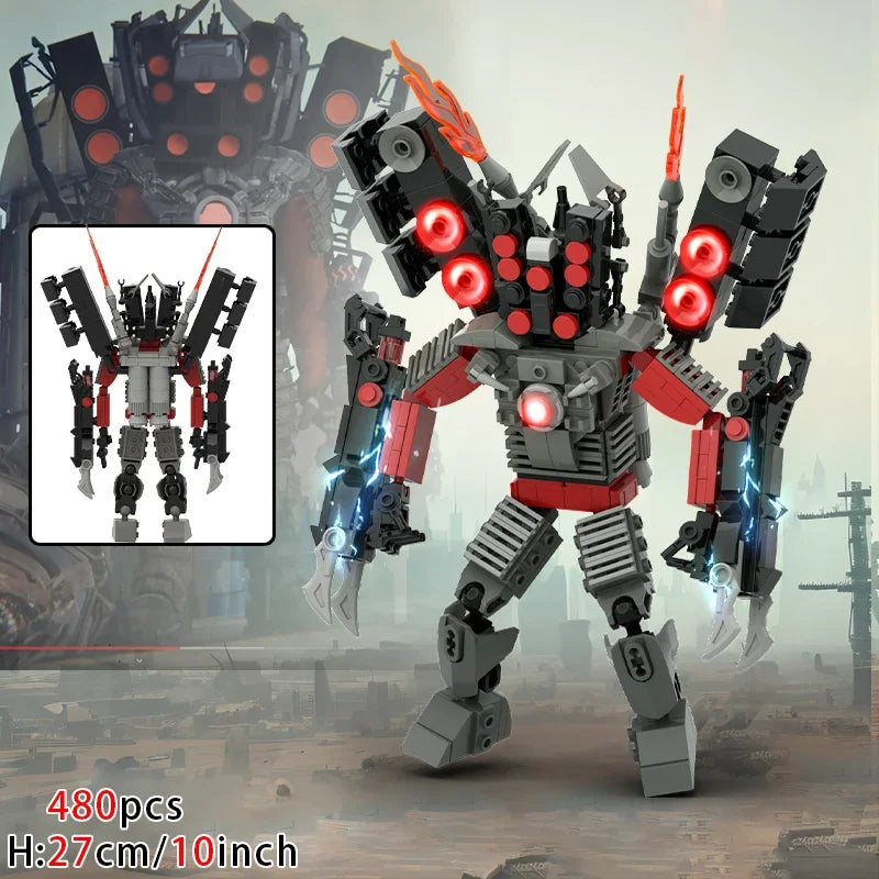 Moc Skibidi Toilet Action Figures builing blocks,Camerman Titan Speakerman Surveillance Man TVMan Boys Bricks Toys For Kids Gift.