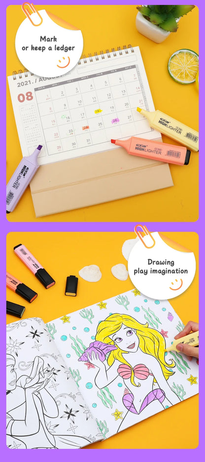 6 PCS Highlighter Marker 6 Fluoreszierende Makronen Farben, Hohe Qualität Rechteckige Marker Student Schreibwaren Büro Schule Kunst Verwenden.