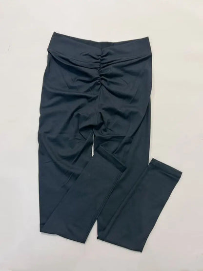 Women V Back Sports Yoga Leggings High Waist Scrunch Gym Sports Leggins Elastic V Cut Training Pants Workout Tights.