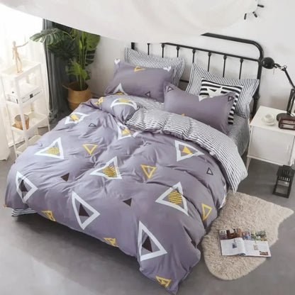New Comfortable Soft Skin-friendly Cotton Aloe Vera Cotton Four-piece Set Active Cotton Bedding Sheet Quilt Cover.