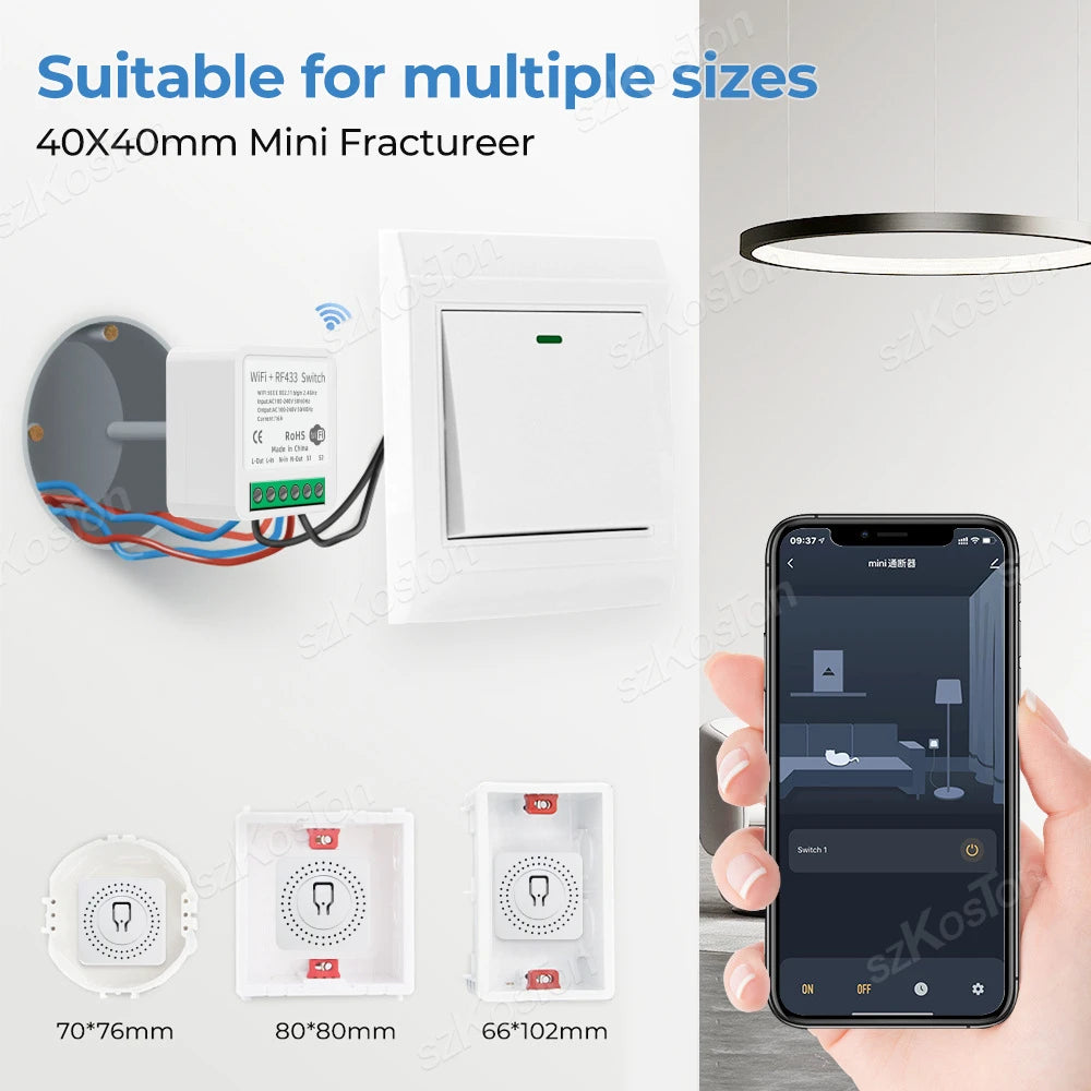 RF433 WiFi Smart Switch Tuya 16A Home Mini Relais Empfänger DIY Licht Schalter Automatisierung Controller Stimme Funktioniert mit Alexa Google.