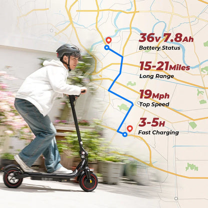 ISCOOTER W5 Electric Scooter Adults 350W motor 36V7.8Ah E-Scooter 8.5" Inflatable road Tires Foldable EScooter.