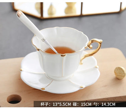 Gold Pearl Bone China Coffee Set British Porcelain Tea Luxury Ceramic Pot Creamer Sugar Bowl Teatime Teapot Cup Mug.