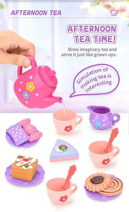 Kids Tea/Pastry Set Toy Simulation Pretend Play Food Playset for Children Montessori Toddler Children Gift Kitchen Girl.