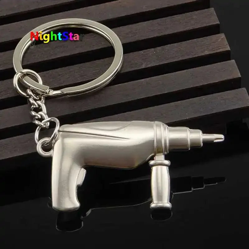 1Pcs Mini Nette Kreative Werkzeug-schlüssel Ax Zange Bohrer Herrscher Schraubendreher Spanner Schlüssel Kette Ring Schlüsselring Metall Kirsite 16 stil Geschenk