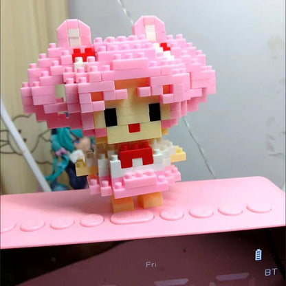 Disney 108 Style Stitch LinaBell Hello Kitty Building Blocks Princess Cartoon Figrues Bricks Children's Assembly Toys Model Gift.