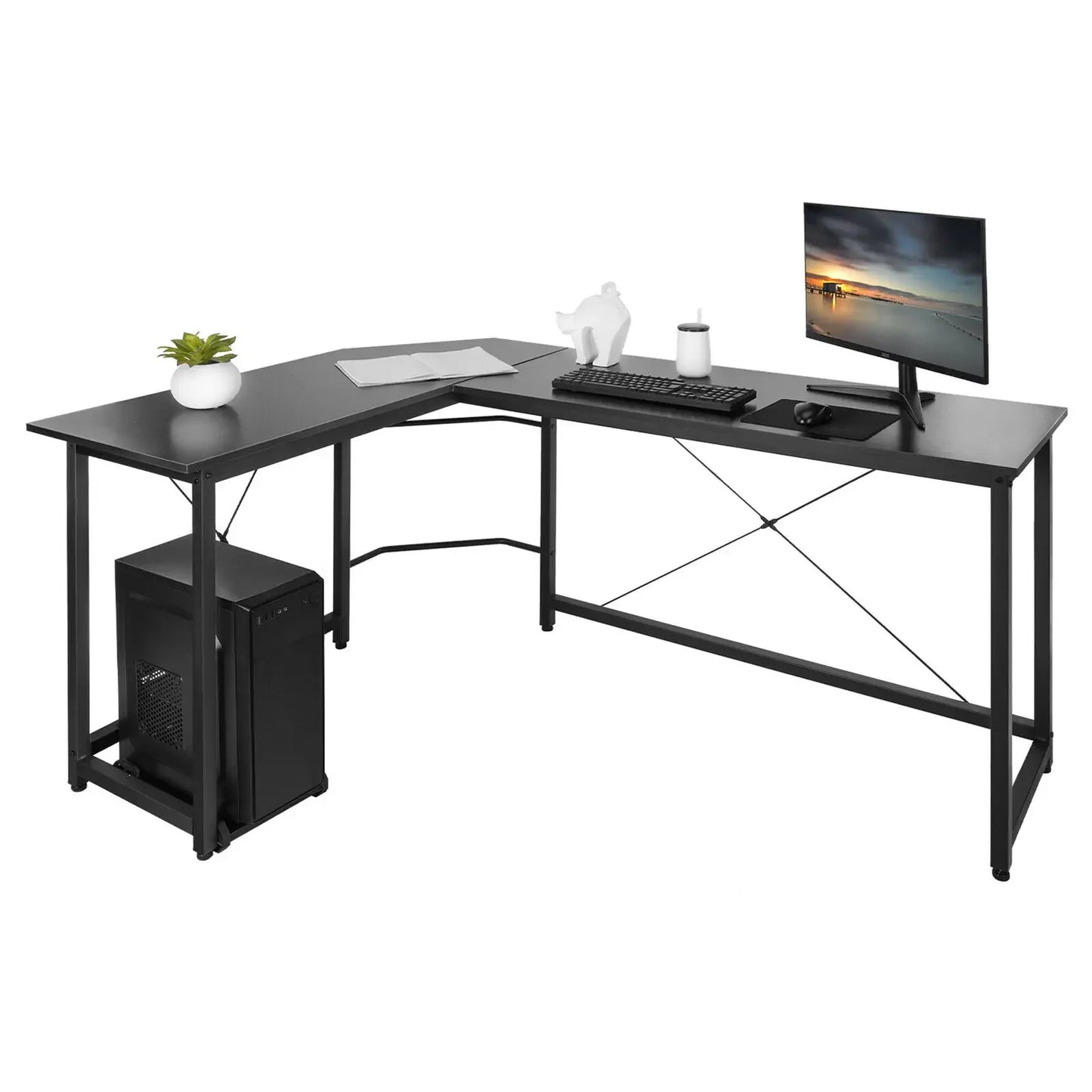 Homfa 66.5 cm (170 ") L Form Schreibtisch Computer Gaming Laptop Schreibtisch Home Office Ecke Workstation Tisch Arbeits zimmer 170x120x75cm