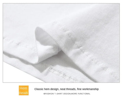 JEEP SPIRIT Mens T-shirt Summer 100%Cotton 230g Heavy Print Sports Breathable Round Neck Top Loose Solid Short Sleeve