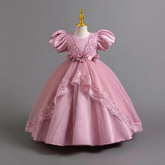 Neue wunderschöne Mädchen Party kleid Eröffnungs feier Kleidung Halloween Performance Tanz Prinzessin Rock 4-12t Weihnachts kleid