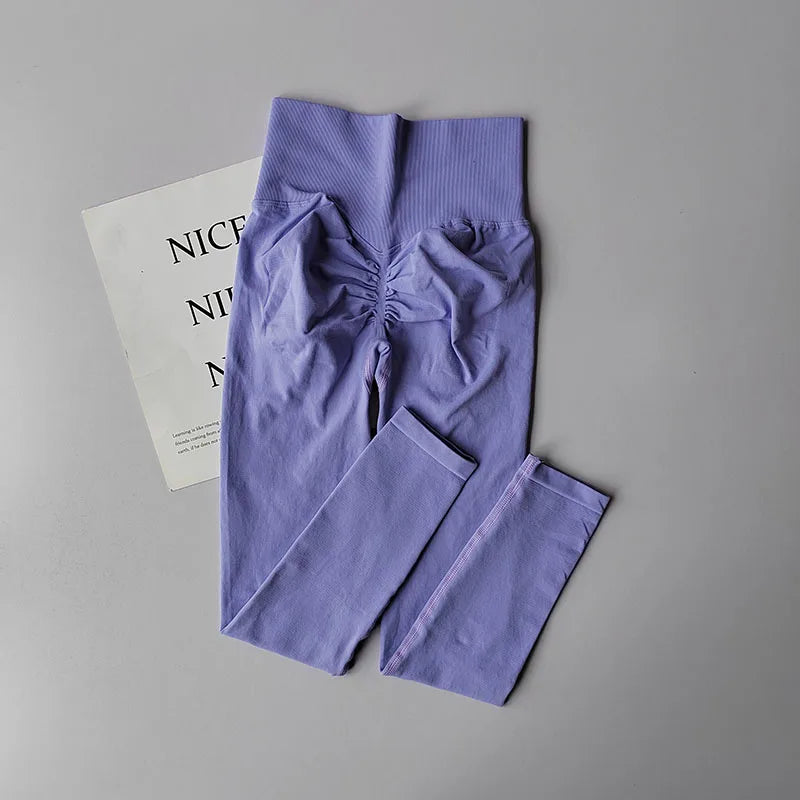 High Waist Belly-tightening Peach Buttocks Fitness Pants Unrestrained Cycling Pilates Skin-friendly High-elastic Yoga Leggings.