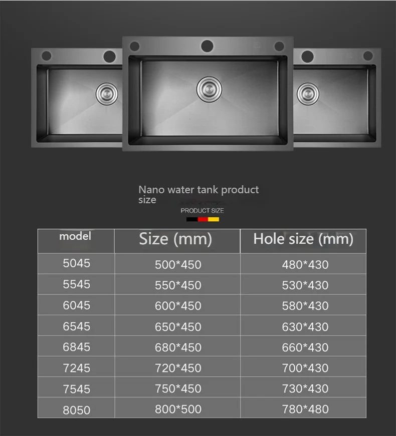 Stainless Steel Kitchen Sink Large Single Slot Undermount Basin Household Washbasin Multifunctional Sinks Apartment