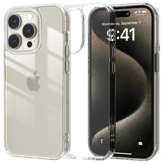 Hybrid Acrylic Airbag Shockproof Case For iPhone 16 15 14 13 12 11 Pro Max Plus Mini Clear Hard Back Cover Silicone Soft Shell.